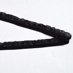 Picot élastique Noir avec feston, Largeur 1,2cm
