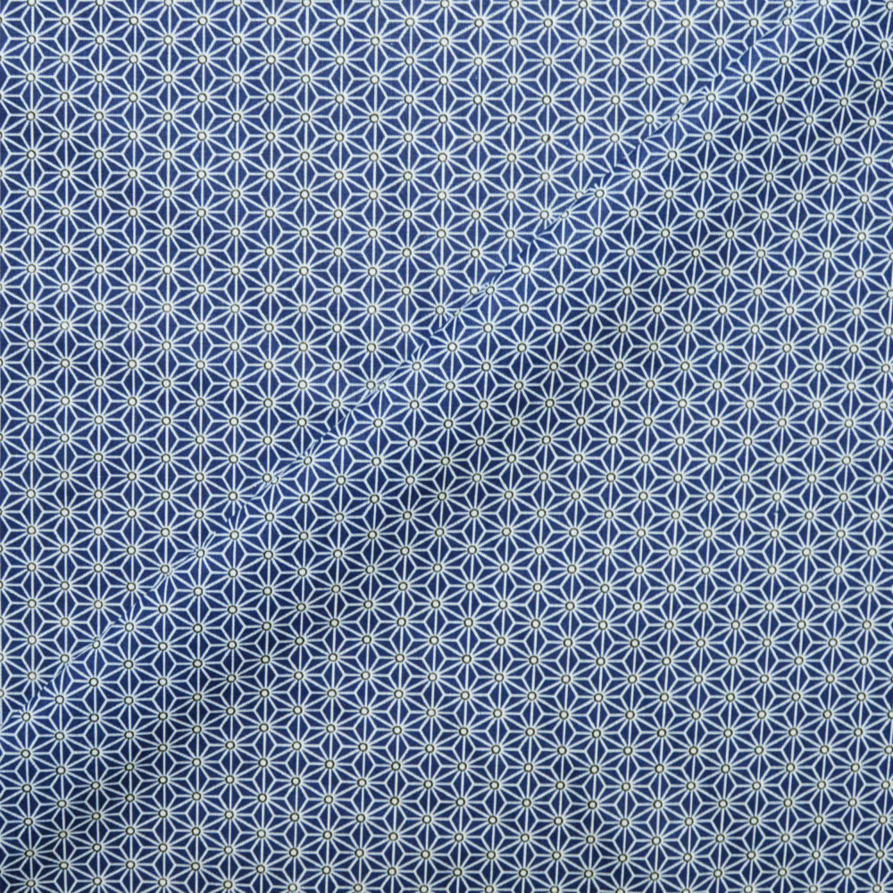 Tissu coton imprimé mozaic bleu