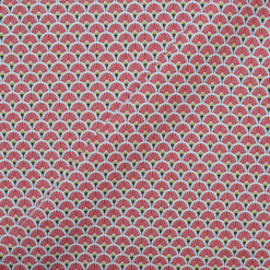 Tissu coton imprimé éventails rouges