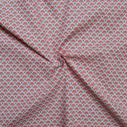 Tissu coton imprimé éventails rouges